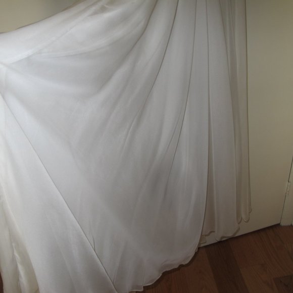 La Femme White Full Length Gown from Edith's Haute Couture - Picture 9 of 12